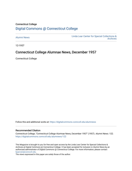Connecticut College Alumnae News, December 1957