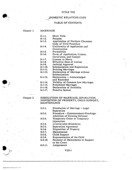 Title VIII. Domestic Relations Code