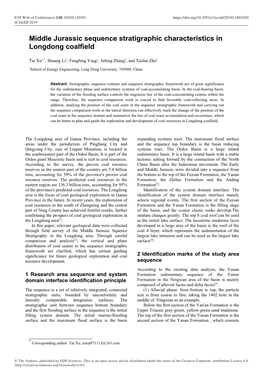 Middle Jurassic Sequence Stratigraphic Characteristics in Longdong Coalfield