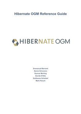 Hibernate OGM Reference Guide