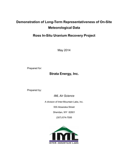 Demonstration of Long-Term Representativeness of On-Site Meteorological Data