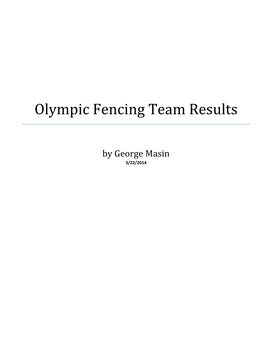 Olympic Fencing Team Results