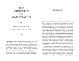 The Principles of Mathematics Iii