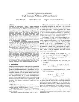 Subcubic Equivalences Between Graph Centrality Problems, APSP and Diameter