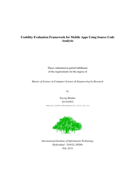 Usability Evaluation Framework for Mobile Apps Using Source Code Analysis