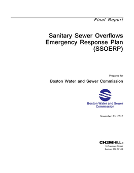 Sanitary Sewer Overflows Emergency Response Plan (SSOERP)