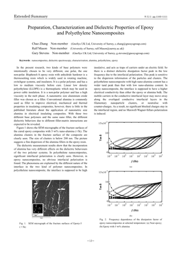 Preparation, Characterization and Dielectric Properties of Epoxy and Polyethylene Nanocomposites