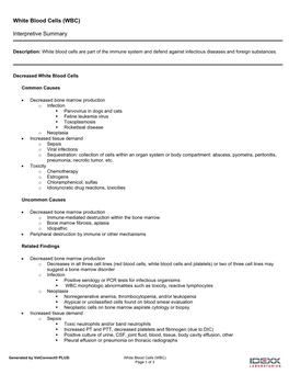 (WBC) Interpretive Summary