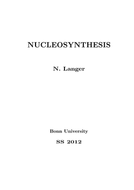 Nucleosynthesis