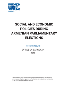 Social and Economic Policies During Armenian Parliamentary Elections