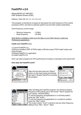 Fastcpu V.2.6