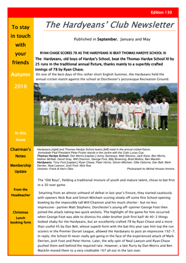 The Hardyeans' Club Newsletter