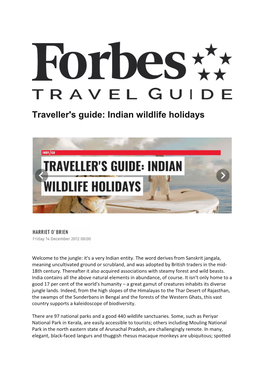 Indian Wildlife Holidays