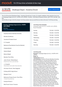 10 LTD Bus Time Schedule & Line Route