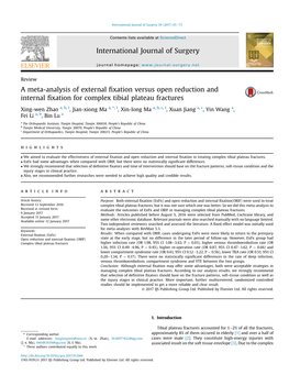 A Meta-Analysis of External Fixation Versus Open Reduction And