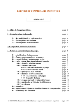 Rapport Du Commissaire Enqueteur