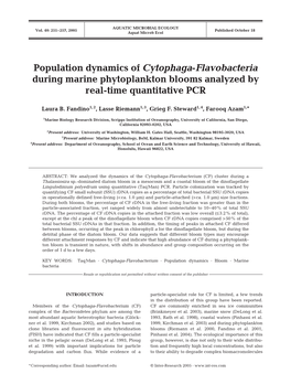 Population Dynamics of Cytophaga-Flavobacteria During Marine Phytoplankton Blooms Analyzed by Real-Time Quantitative PCR