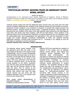 Testicular Artery Arising from an Aberrant Right Renal Artery