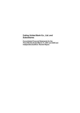 2021Q1 Cathay United Bank Financial Statement