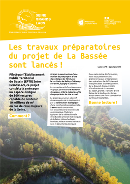 Les Travaux Préparatoires Du Projet De La Bassée Sont Lancés ! Lettre N°1 – Janvier 2021