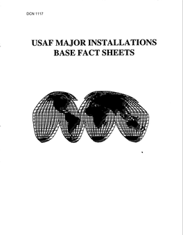 USAF MAJOR INSTALLATIONS BASE FACT SHEETS G.:F..He B*