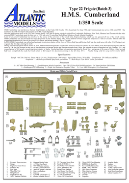 H.M.S. Cumberland 1/350 Scale