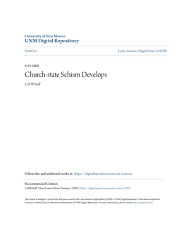 Church-State Schism Develops LADB Staff