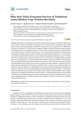 More Than Yield: Ecosystem Services of Traditional Versus Modern Crop Varieties Revisited