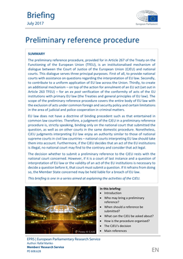 Preliminary Reference Procedure