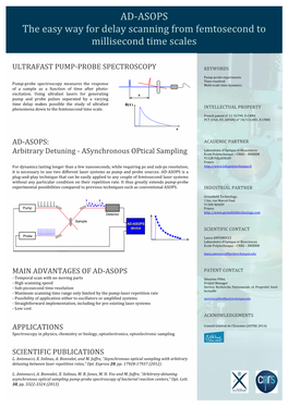 AD-‐ASOPS the Easy Way for Delay Scanning from Femtosecond To