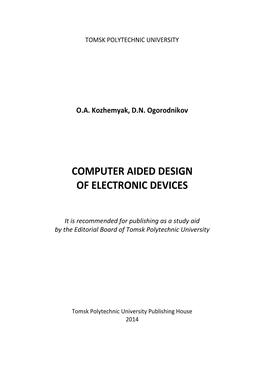 Computer Aided Design of Electronic Devices