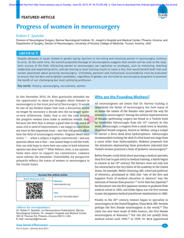 Progress of Women in Neurosurgery