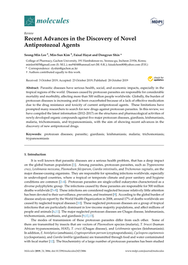 Recent Advances in the Discovery of Novel Antiprotozoal Agents