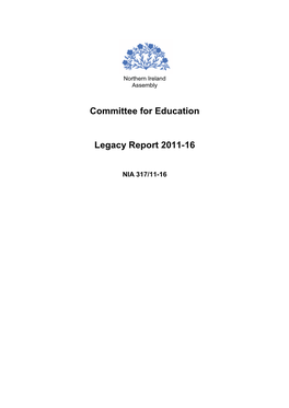 Committee for Education Legacy Report 2011-16