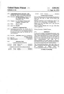 United States Patent (19) 11 3,905,991 Schlatter Et Al