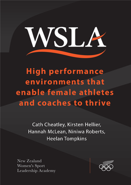 High Performance Environments That Enable Female Athletes and Coaches to Thrive