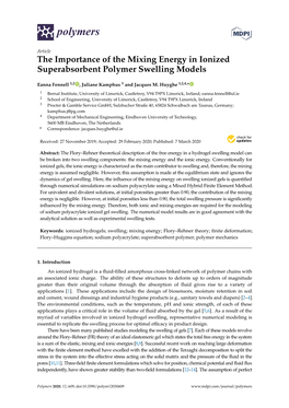 The Importance of the Mixing Energy in Ionized Superabsorbent Polymer Swelling Models