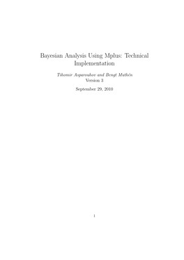 Bayesian Analysis Using Mplus: Technical Implementation