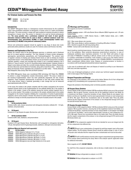 CEDIATM Mitragynine (Kratom) Assay