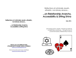 On Relationship Anarchy, Accessibility & Sitting Shiva