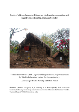 Roots of a Green Economy: Enhancing Biodiversity Conservation and Local Livelihoods in the Anamalai Corridor