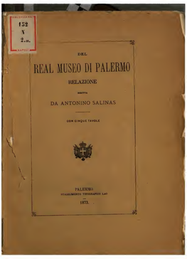 Del Real Museo Di Palermo Relazione Scritta Da Antonino Salinas