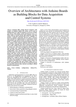 Overview of Architectures with Arduino Boards As Building Blocks for Data