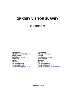 Orkney Visitor Survey 2009 Final Report