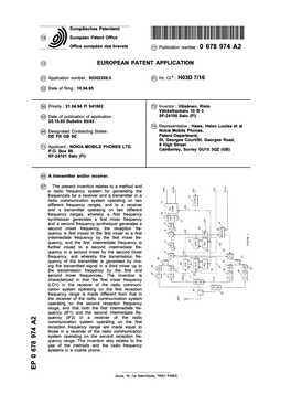 A Transmitter And/Or Receiver