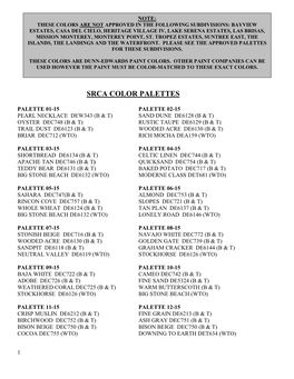 Srca Color Palettes