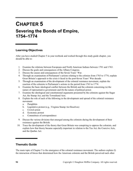 CHAPTER 5 Severing the Bonds of Empire, 1754–1774