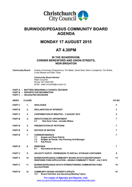 Burwood Pegasus Community Board Agenda 17 August 2015