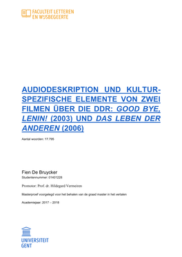 Good Bye, Lenin! (2003) Und Das Leben Der Anderen (2006)