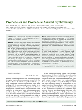 Psychedelics and Psychedelic-Assisted Psychotherapy